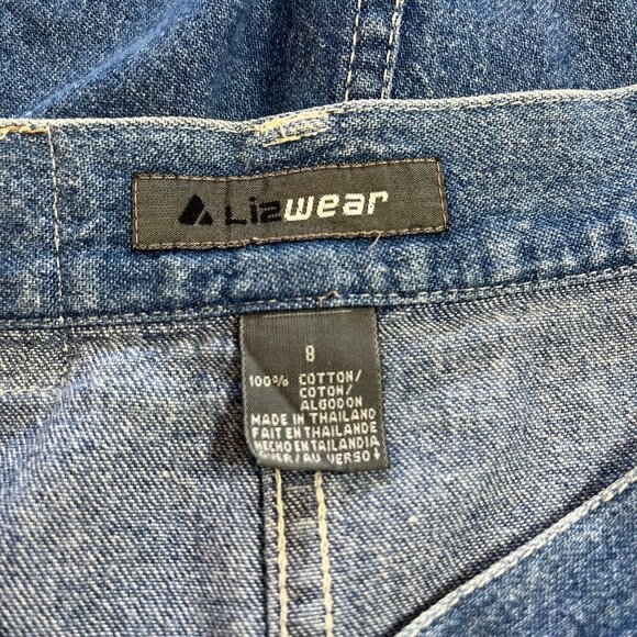 Vintage Liz Wear Button Down Denim Jean Skirt 80s 90s Size SMALL - Picture 4 of 10